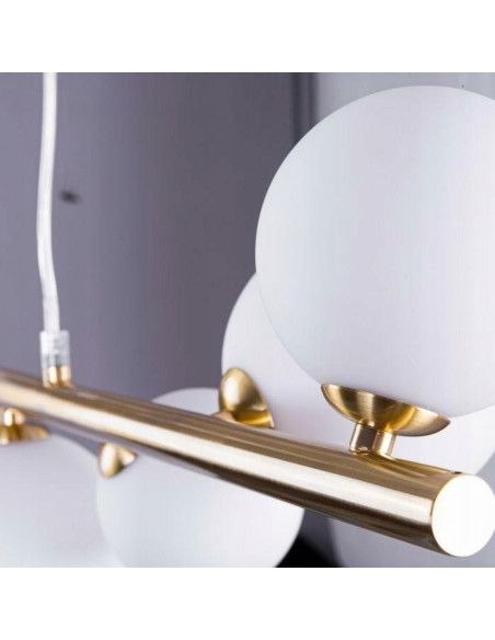 Lampa wisząca SYBILLA 10 złoto-biała, 10x G9, regulowana wysokość, ALU/Szkło, 120 cm