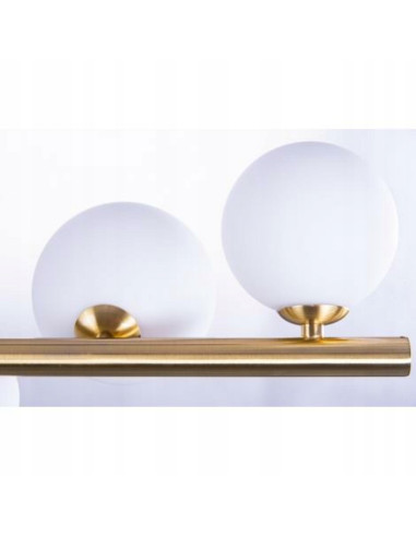 Lampa wisząca SYBILLA 7 złoto-biała 82 cm — nowoczesna listwa 7xG9 nad stół salon kuchnia
