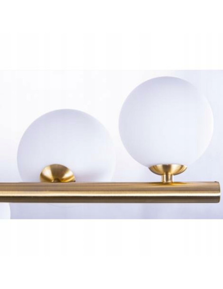 Lampa wisząca SYBILLA 7 złoto-biała 82 cm — nowoczesna listwa 7xG9 nad stół salon kuchnia
