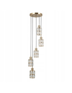 Italux ALMA — wisząca lampa ze szlifowanego szkła, 5xE27, złote wykończenie, 120 cm 2