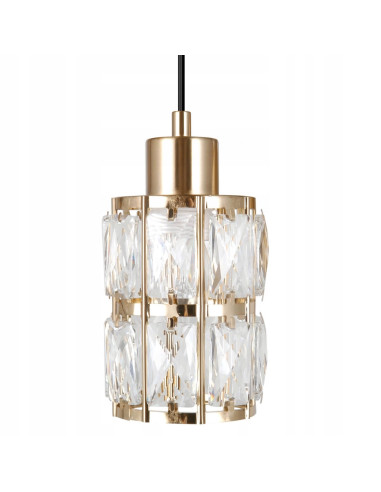 Italux ALMA — wisząca lampa ze szlifowanego szkła, 5xE27, złote wykończenie, 120 cm
