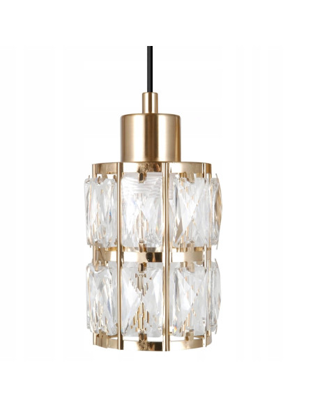 Italux ALMA — wisząca lampa ze szlifowanego szkła, 5xE27, złote wykończenie, 120 cm