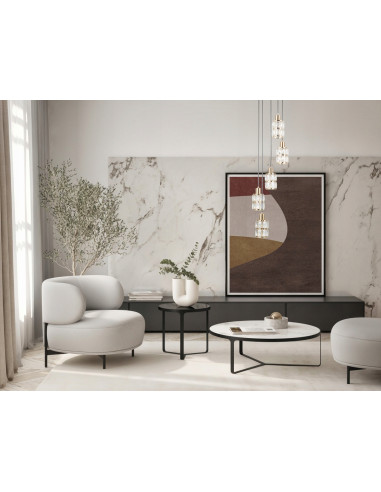 Italux ALMA — wisząca lampa ze szlifowanego szkła, 5xE27, złote wykończenie, 120 cm