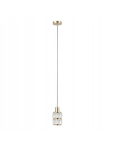 Italux ALMA Złota Lampa Wisząca 1xE27 z Kryształowym Kloszem Glamour 120 cm 2