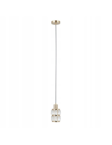Italux ALMA Złota Lampa Wisząca 1xE27 z Kryształowym Kloszem Glamour 120 cm