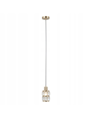 Italux ALMA Złota Lampa Wisząca 1xE27 z Kryształowym Kloszem Glamour 120 cm