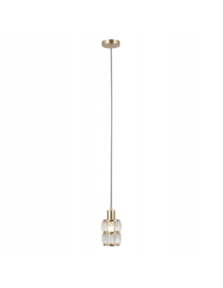 Italux ALMA Złota Lampa Wisząca 1xE27 z Kryształowym Kloszem Glamour 120 cm