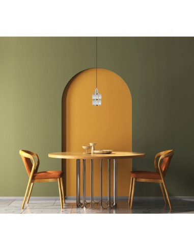 Italux ALMA Złota Lampa Wisząca 1xE27 z Kryształowym Kloszem Glamour 120 cm