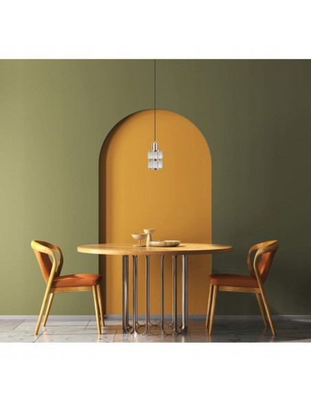 Italux ALMA Złota Lampa Wisząca 1xE27 z Kryształowym Kloszem Glamour 120 cm
