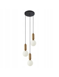 Italux Aldeva — Lampa wisząca 3xE27 szklana kula czarno-złota 40 cm, modern glamour 2