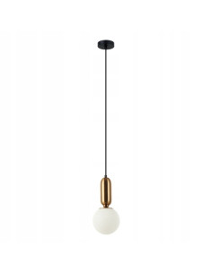 Italux Aldeva – Wisząca Lampa Kulista E27 Czarny/Biały ze Złotą Wstawką, 107 cm 2