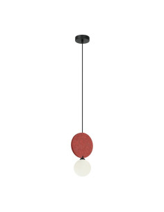Italux ANDREA — wisząca lampa z filcowymi okręgami, czarno-czerwona, klosz mleczny G9, 118 cm 2