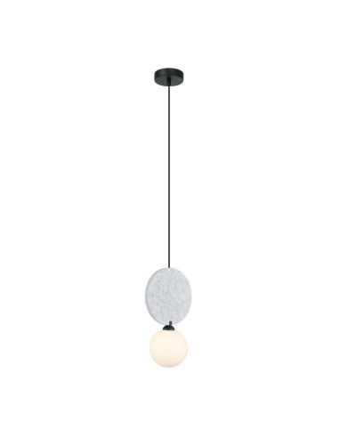 Italux ANDREA — smukła lampa wisząca filcowa G9, szaro-biała, 1-punktowa, 118 cm