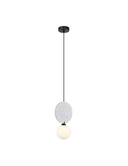 Italux ANDREA — smukła lampa wisząca filcowa G9, szaro-biała, 1-punktowa, 118 cm