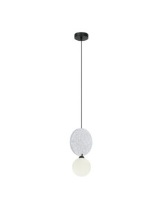 Italux ANDREA — smukła lampa wisząca filcowa G9, szaro-biała, 1-punktowa, 118 cm 2