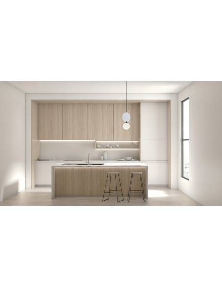 Italux ANDREA — smukła lampa wisząca filcowa G9, szaro-biała, 1-punktowa, 118 cm