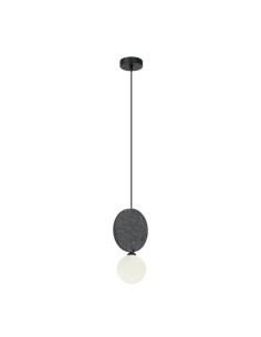 Italux ANDREA Lampa wisząca G9 25W filcowe okręgi czarna ze szklanym mlecznym kloszem, 118 cm 2