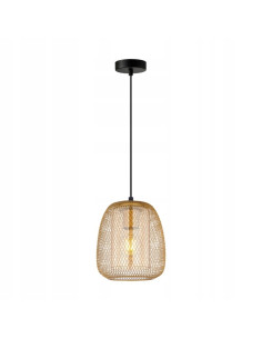 Italux Amiria Lampa wisząca E27 szklana tuba w złotej siateczce 102 cm, złoto/czarny