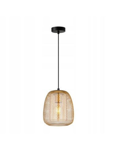 Italux Amiria Lampa wisząca E27 szklana tuba w złotej siateczce 102 cm, złoto/czarny