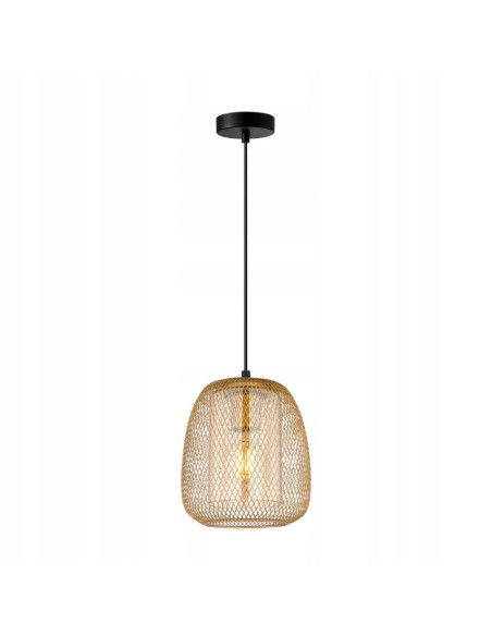 Italux Amiria Lampa wisząca E27 szklana tuba w złotej siateczce 102 cm, złoto/czarny