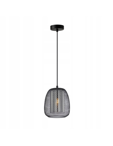 Italux AMIRIA - Nowoczesna Lampa Wisząca Siatkowy Klosz Czarna E27 1-punktowa 102 cm