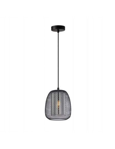 Italux AMIRIA - Nowoczesna Lampa Wisząca Siatkowy Klosz Czarna E27 1-punktowa 102 cm