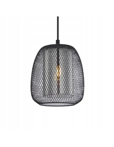 Italux AMIRIA - Nowoczesna Lampa Wisząca Siatkowy Klosz Czarna E27 1-punktowa 102 cm