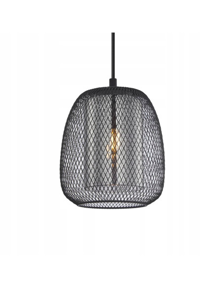 Italux AMIRIA - Nowoczesna Lampa Wisząca Siatkowy Klosz Czarna E27 1-punktowa 102 cm