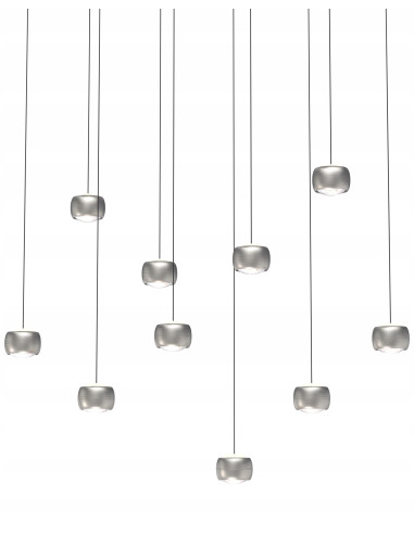 Lampa wisząca AVIANO QUIBERON 10 LED 55W nikiel szampański z regulacją wysokości i 3000K, salon/jadalnia
