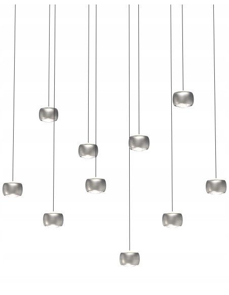 Lampa wisząca AVIANO QUIBERON 10 LED 55W nikiel szampański z regulacją wysokości i 3000K, salon/jadalnia