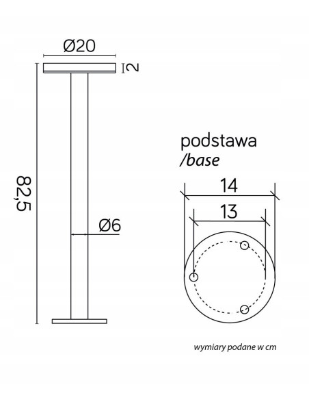 Słupek ogrodowy Rondo II 82,5 cm LED 12W CCT IP65 czarny – regulowana barwa 3000/4000/6000K