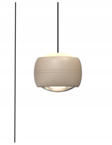Lampa wisząca Quiberon 5 LED z płynną regulacją wysokości i podsufitką, beżowa, 3800 lm, 3000K