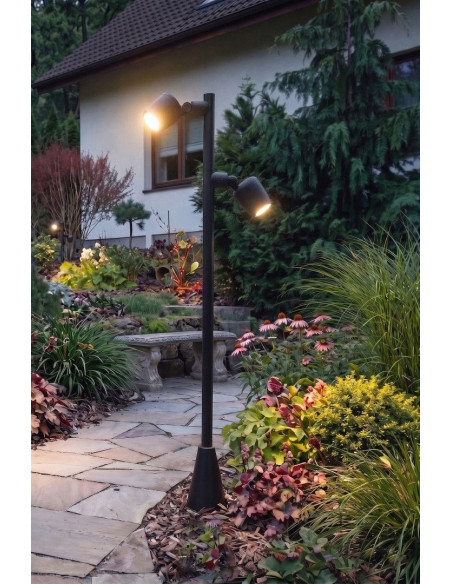 Su-ma Dublo DBL-700 Lampa ogrodowa 70 cm czarna, 2 regulowane reflektory GU10, IP65