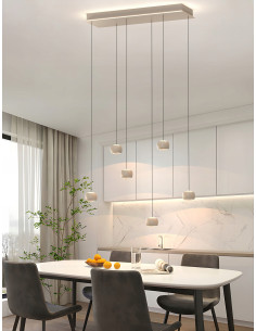 AVIANO QUIBERON 6 LED lampa wisząca regulowana beżowa 33W 3000K 180x85 cm do jadalni i kuchni