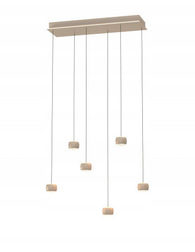 AVIANO QUIBERON 6 LED lampa wisząca regulowana beżowa 33W 3000K 180x85 cm do jadalni i kuchni