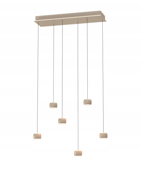 AVIANO QUIBERON 6 LED lampa wisząca regulowana beżowa 33W 3000K 180x85 cm do jadalni i kuchni