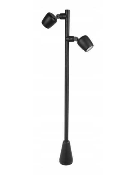 Su-ma Dublo DBL-1000 – Czarny słupek ogrodowy 100 cm z dwoma regulowanymi reflektorami (GU10, IP65)