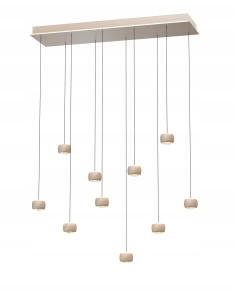 Aviano Lighting QUIBERON – Duża wisząca lampa LED 10-punktowa beżowa z funkcją soft lift 180x117 cm, 3000K, 55W