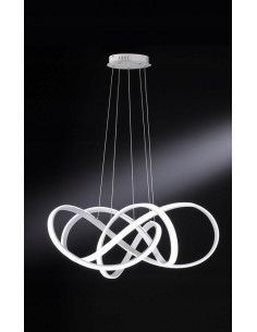 ARTE AVIANO duża lampa wisząca LED 11000 lm 3000K srebrna/złota 200 cm 90,5 cm ściemnialna metal/akryl