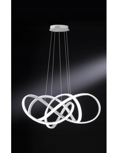 ARTE AVIANO duża lampa wisząca LED 11000 lm 3000K srebrna/złota 200 cm 90,5 cm ściemnialna metal/akryl