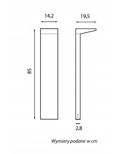 Su-ma Słupek ogrodowy Karo B 85 cm LED 10W 1070 lm antracyt IP65, barwa 4000K, aluminium