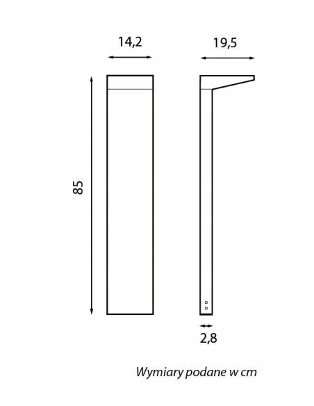 Su-ma Słupek ogrodowy Karo B 85 cm LED 10W 1070 lm antracyt IP65, barwa 4000K, aluminium