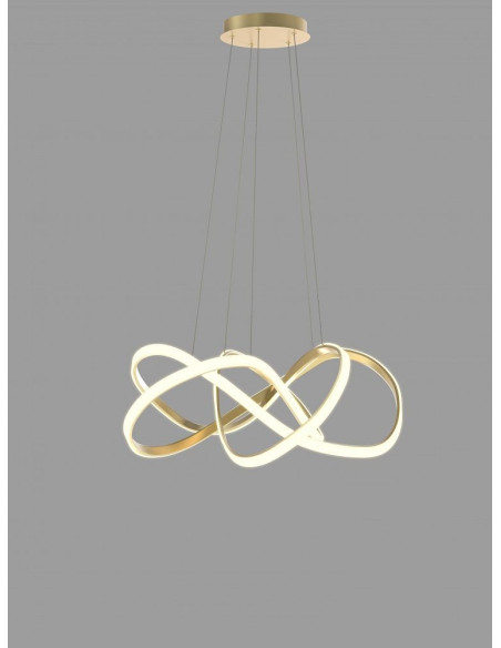 Lampa wisząca LED AVIANO TORONTO 11000 lm złota matowa 200 cm 3000K 138W 90,5 cm ściemnialna