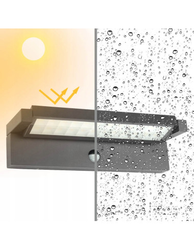 Su-ma REN RN600 LED 50W kinkiet zewnętrzny 60 cm z czujnikiem ruchu i zmierzchu, IP65, antracyt
