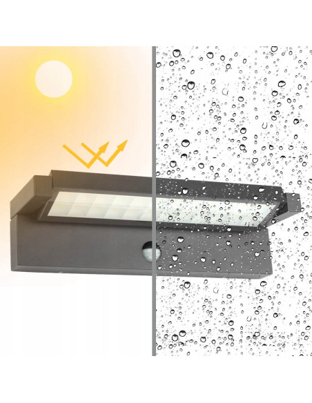 Su-ma REN RN600 LED 50W kinkiet zewnętrzny 60 cm z czujnikiem ruchu i zmierzchu, IP65, antracyt