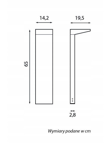 SU-MA Karo B słupek ogrodowy 65 cm LED 10W 4000K IP65 antracyt (KB-650)