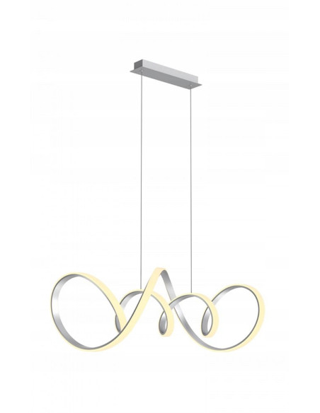 Lampa wisząca LED TORONTO 200 cm srebrna matowa zintegrowane LED 7700 lm 3000K 64W do salonu nad sofę