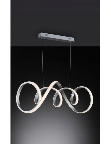 Lampa wisząca LED TORONTO 200 cm srebrna matowa zintegrowane LED 7700 lm 3000K 64W do salonu nad sofę