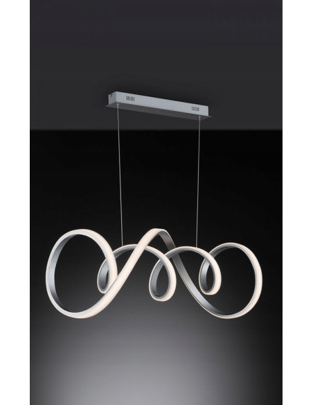 Lampa wisząca LED TORONTO 200 cm srebrna matowa zintegrowane LED 7700 lm 3000K 64W do salonu nad sofę