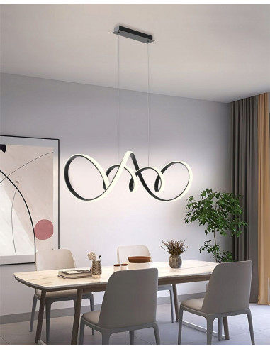Lampa wisząca LED AVIANO TORONTO 200 cm czarna – elegancka, regulowana, 7700 lm, 3000K, ściemniacz